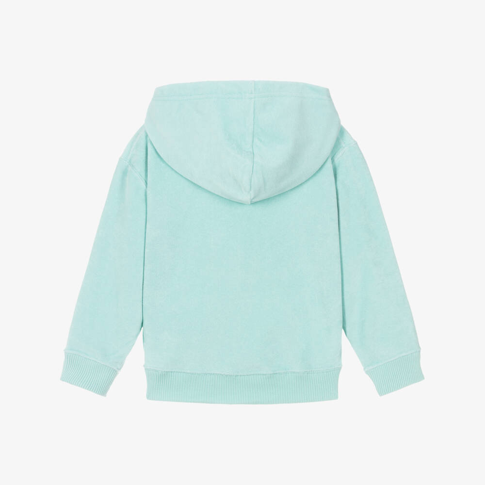 Ralph Lauren-Girls Turquoise Blue Polo Bear Towelling Hoodie | Childrensalon Outlet