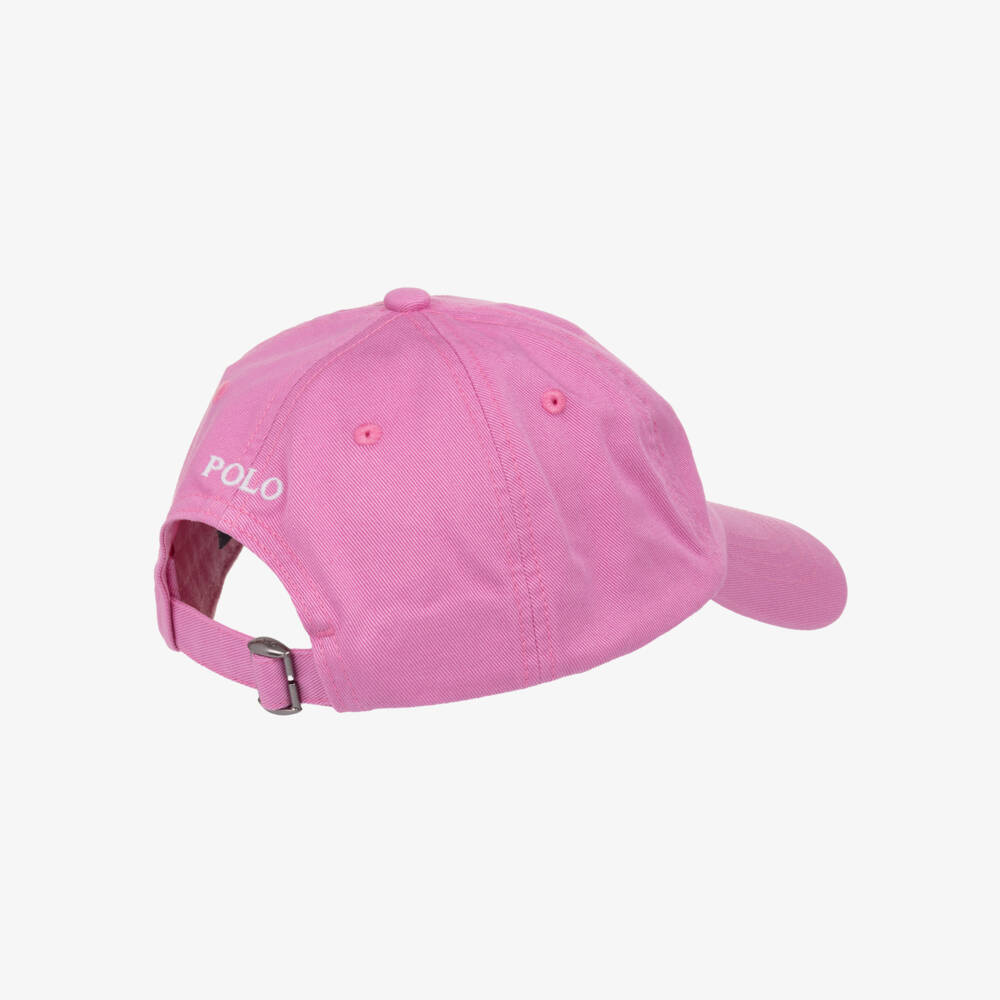 Ralph Lauren-Girls Twill Pink Logo Hat | Childrensalon Outlet