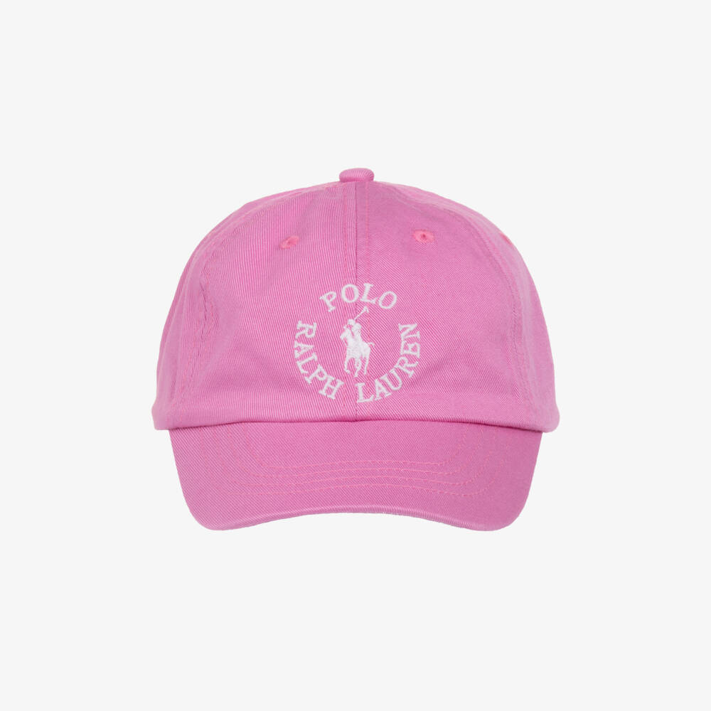 Ralph Lauren-Girls Twill Pink Logo Hat | Childrensalon Outlet