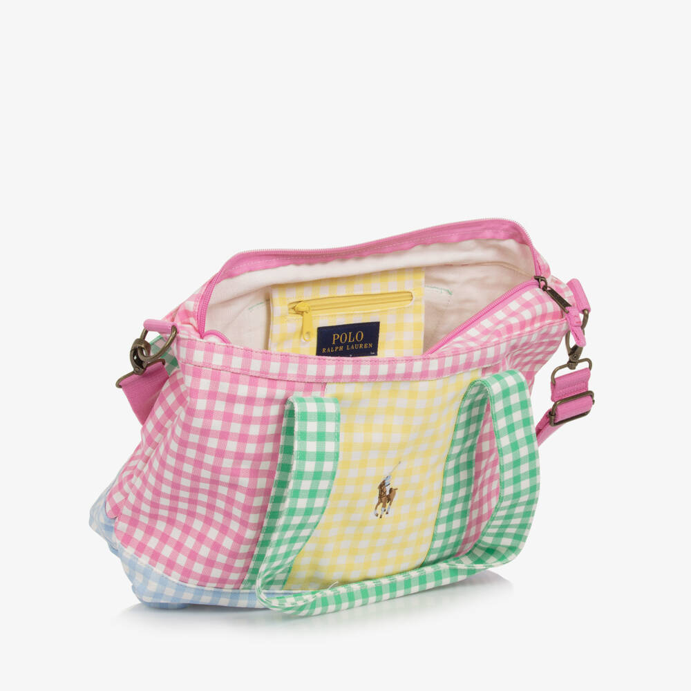 Ralph Lauren-Girls Vibrant Pink Gingham Canvas Tote | Childrensalon Outlet