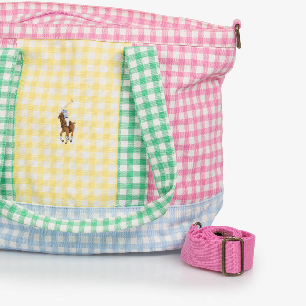 Ralph Lauren-Girls Vibrant Pink Gingham Canvas Tote | Childrensalon Outlet