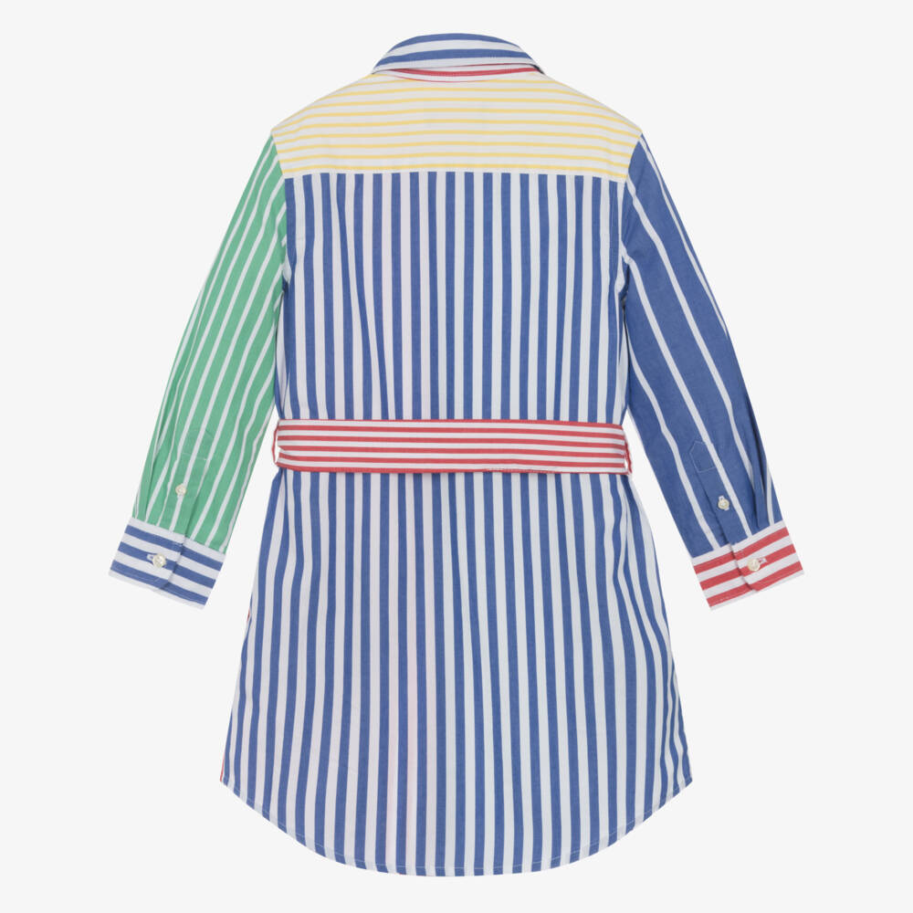 Ralph Lauren-Girls Vibrant Stripe Cotton Dress | Childrensalon Outlet