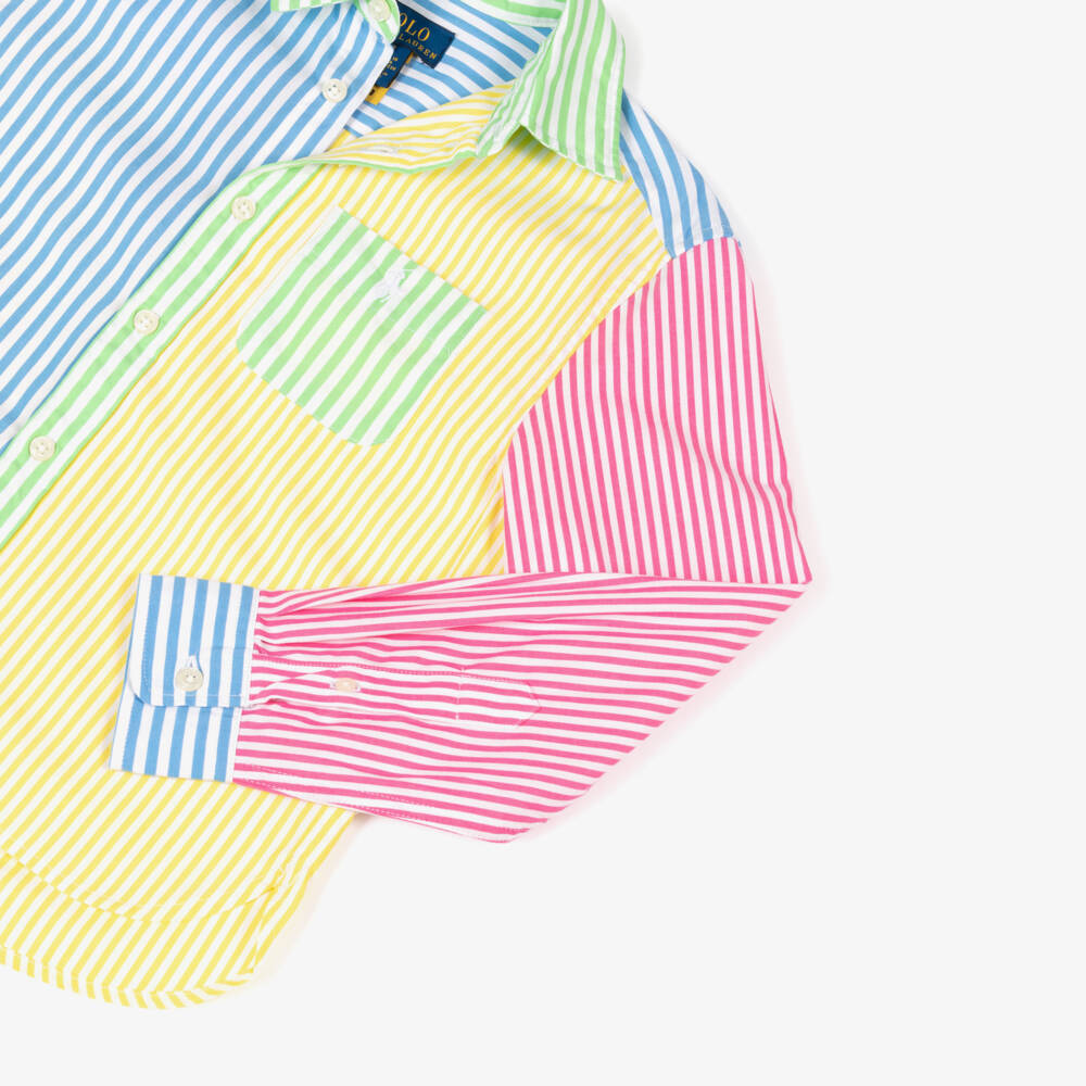 Ralph Lauren-Girls Vibrant Striped Cotton Blouse | Childrensalon Outlet