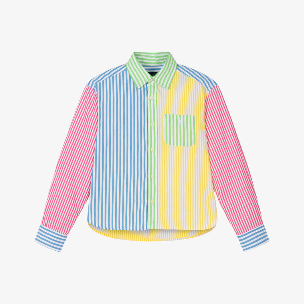 Ralph Lauren-Girls Vibrant Striped Cotton Blouse | Childrensalon Outlet