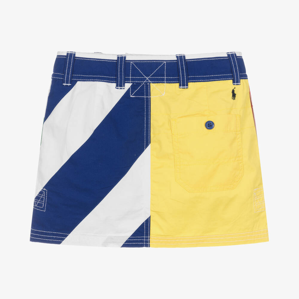 Polo Ralph Lauren-Girls White Colourblock Cotton Skirt | Childrensalon Outlet