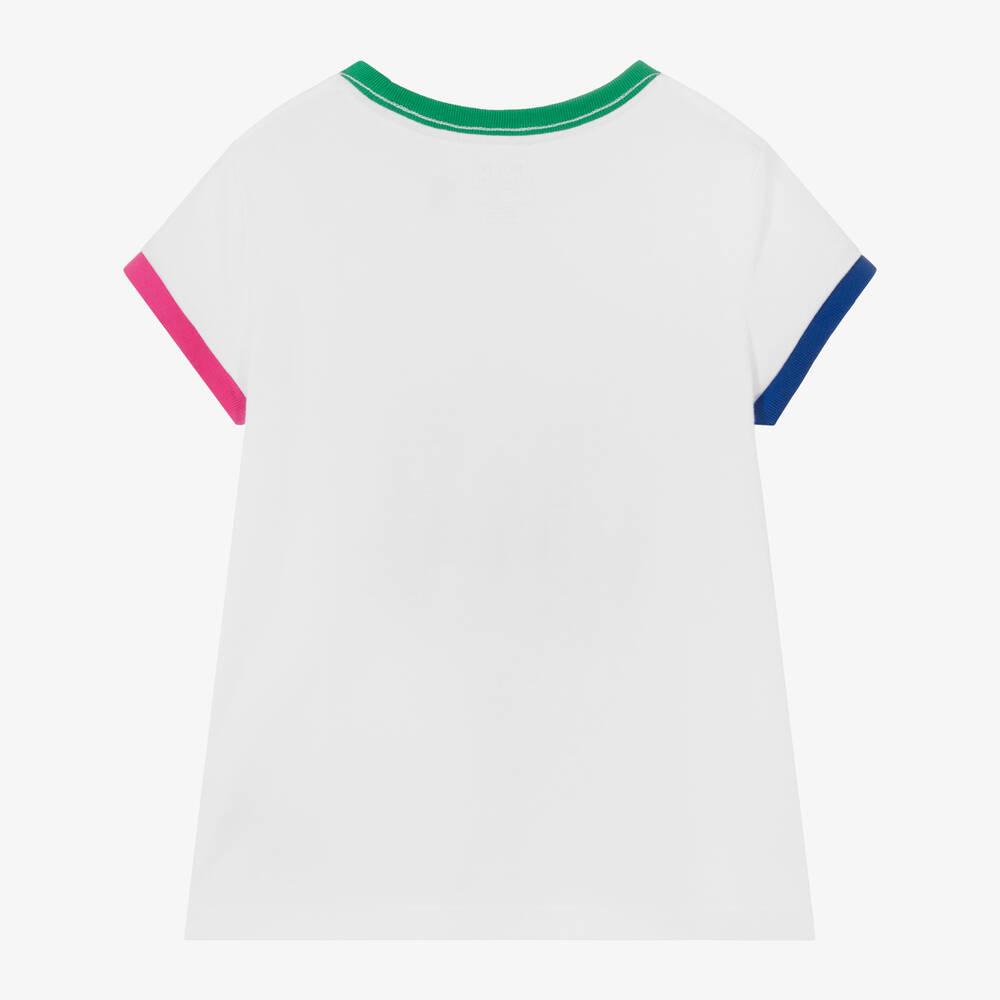 Ralph Lauren-Белая хлопковая футболка с медвежонком | Childrensalon Outlet