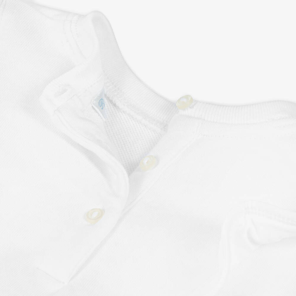 Ralph Lauren-Girls White Cotton-Rich Ruffle Top | Childrensalon Outlet