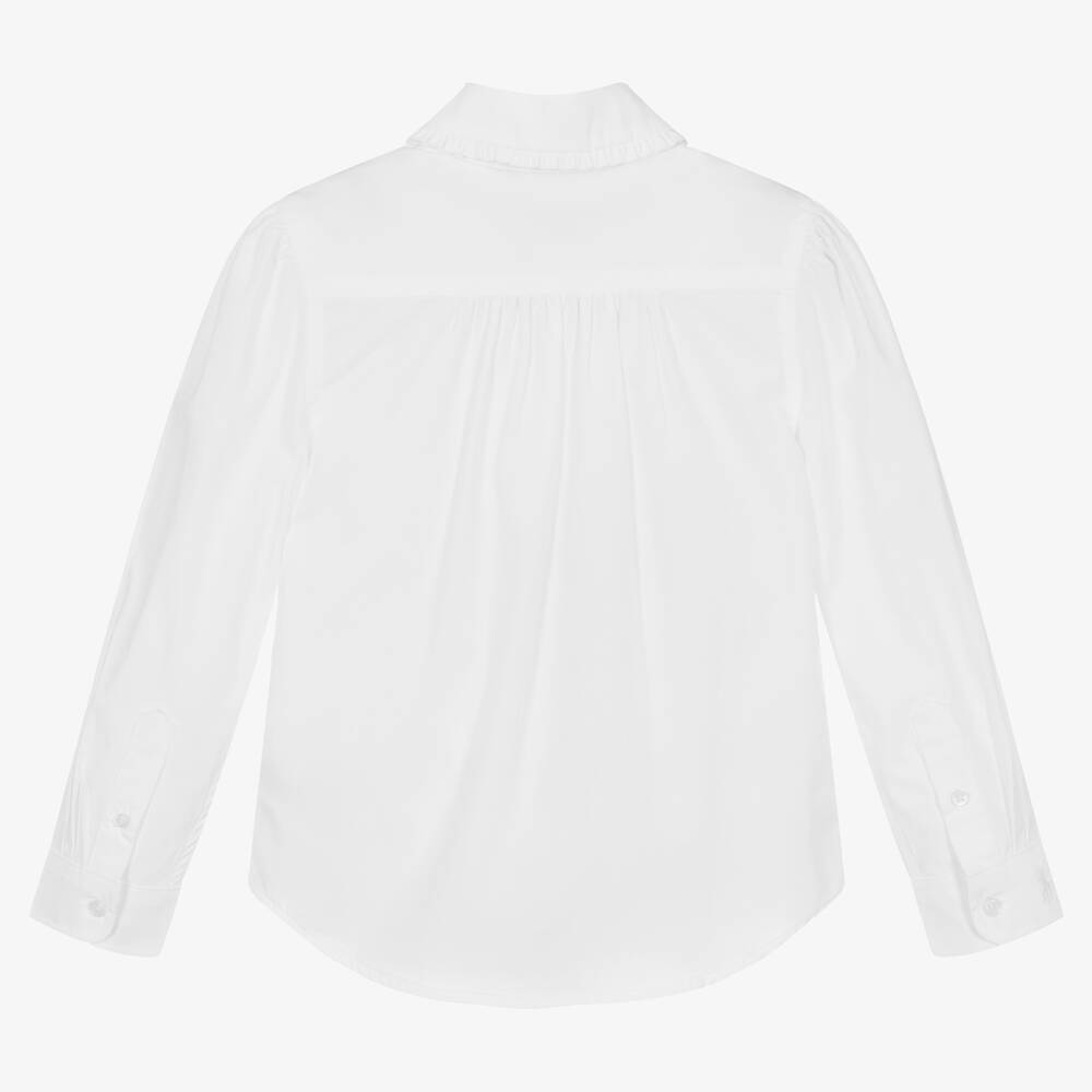 Ralph Lauren-Girls White Cotton Shirt | Childrensalon Outlet