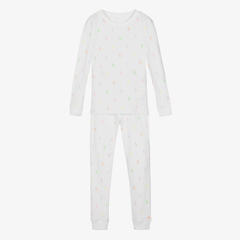 Ralph Lauren-Girls White Cotton Sleepwear Set | Childrensalon Outlet