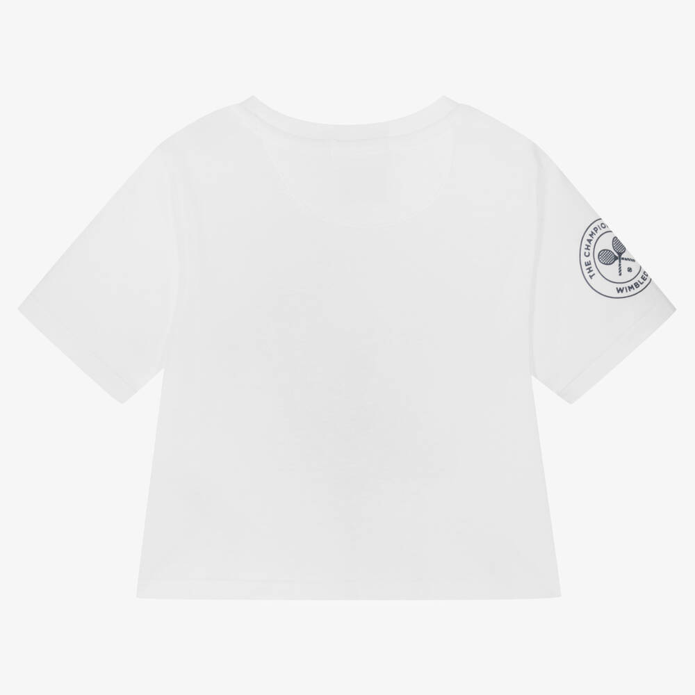 Polo Ralph Lauren-Girls White Cotton Wimbledon T-Shirt | Childrensalon Outlet