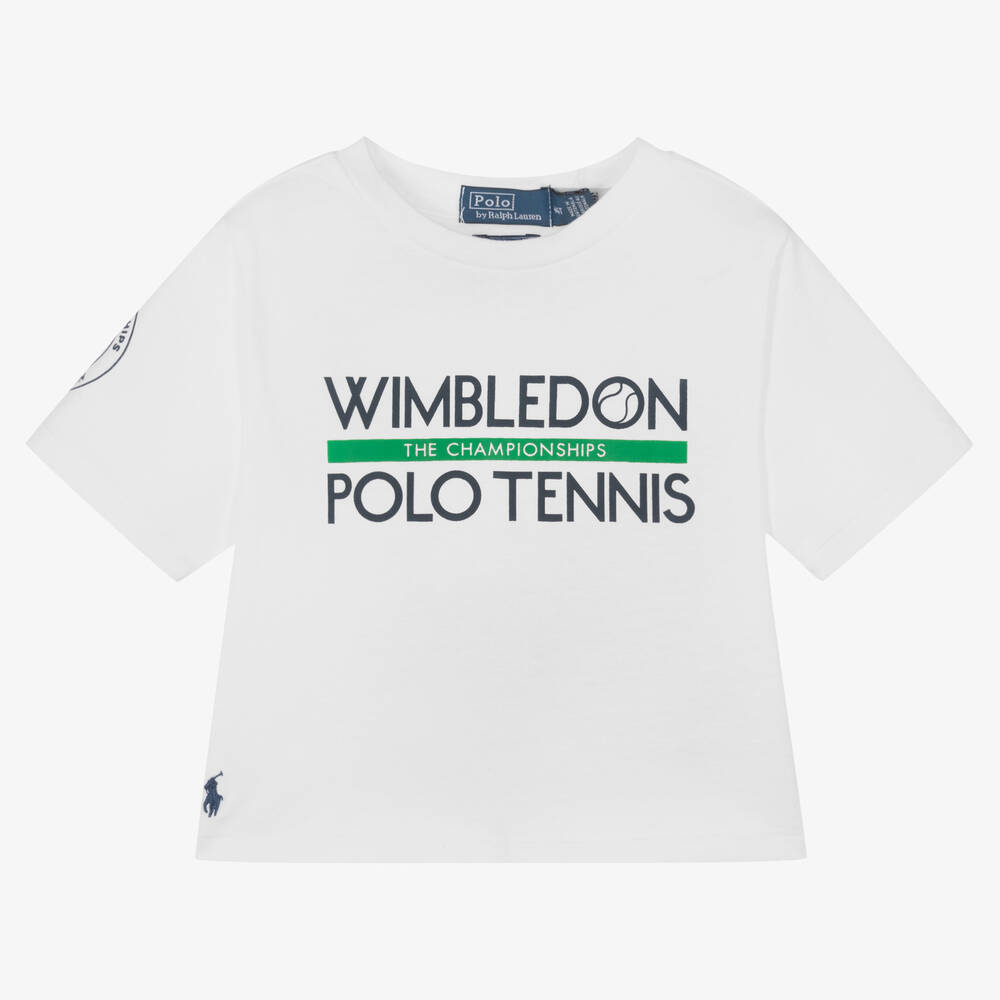 Polo Ralph Lauren - T-shirt blanc en coton Wimbledon | Childrensalon