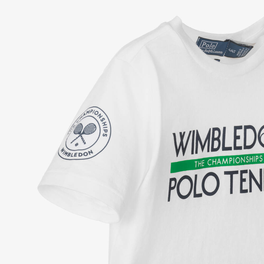 売れ筋商品|||ラルフローレン Tシャツ レディース トップス WIMBLEDON GRAPHIC COTTON JERSEY TEE - Print T-shirt - ceramic white Polo Ralph Lauren WIMBLEDON GRAPHIC COTTON JERSEY TEE