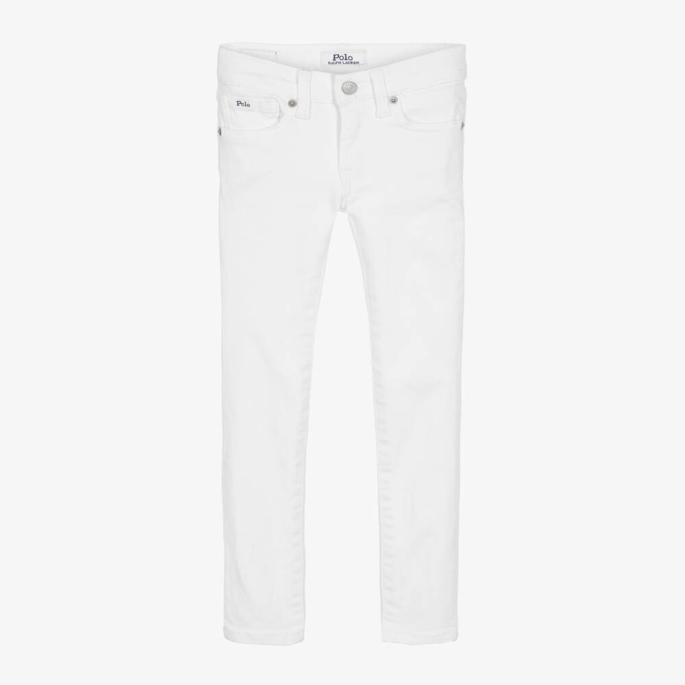 Ralph Lauren-Girls White Denim The Legging Jeans | Childrensalon Outlet