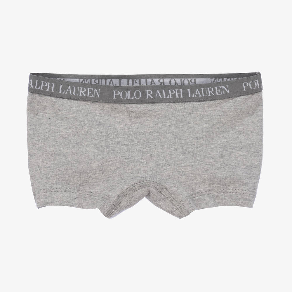 Ralph Lauren-Girls White & Grey Cotton Pants (2 Pack) | Childrensalon Outlet