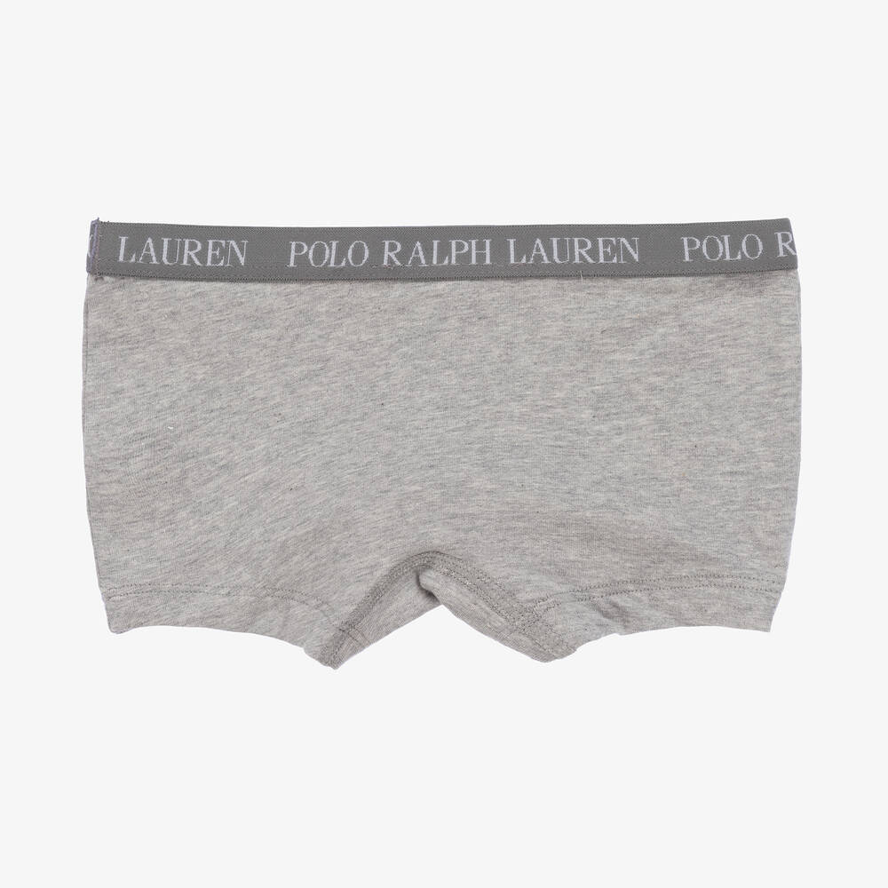 Ralph Lauren-Girls White & Grey Cotton Pants (2 Pack) | Childrensalon Outlet