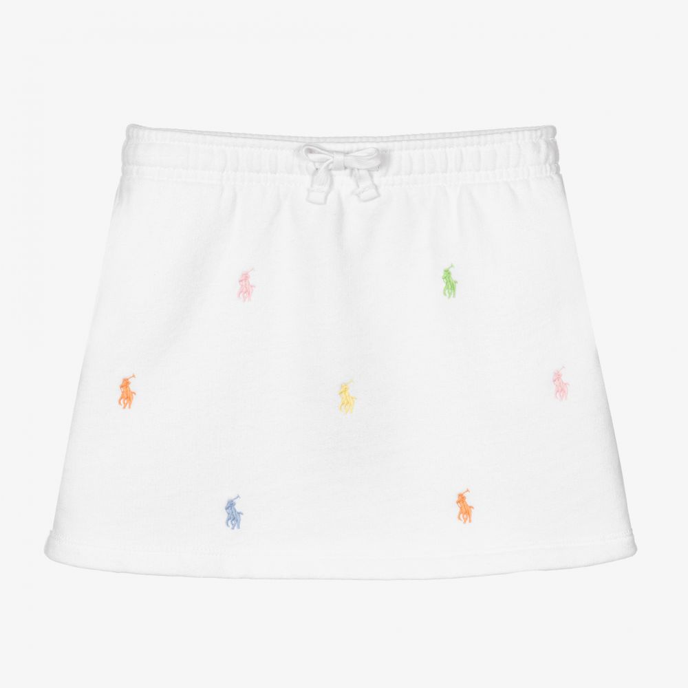 Polo Ralph Lauren - Weißer Jerseyrock für Mädchen | Childrensalon