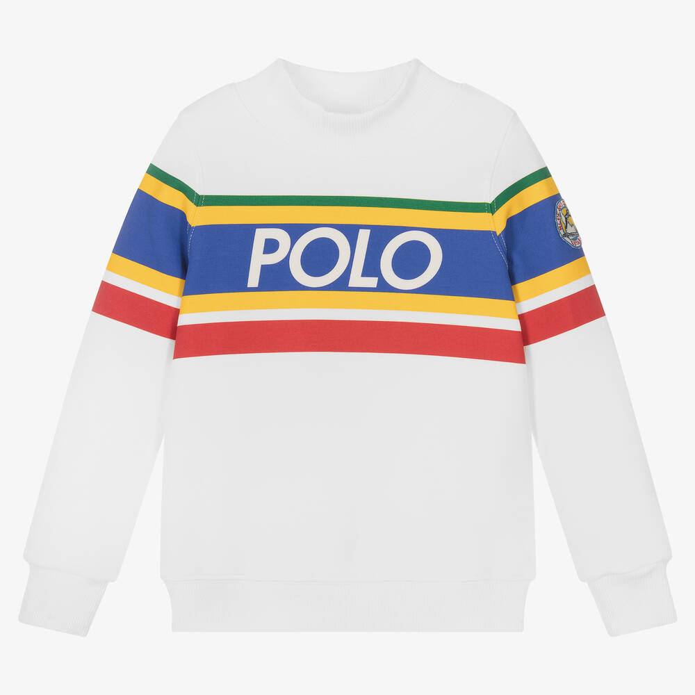 Polo Ralph Lauren - Girls White Logo Sweatshirt | Childrensalon