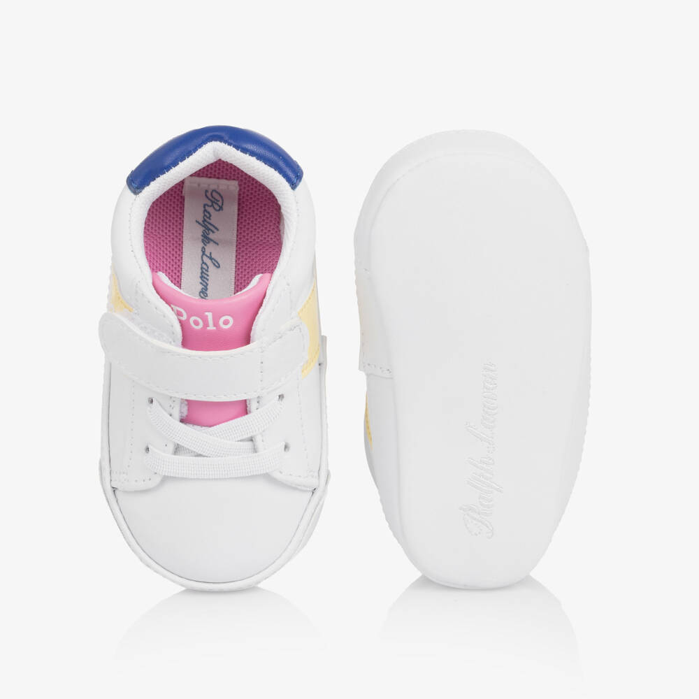 Ralph Lauren-Girls White Playtime Pre-Walker Shoes | Childrensalon Outlet