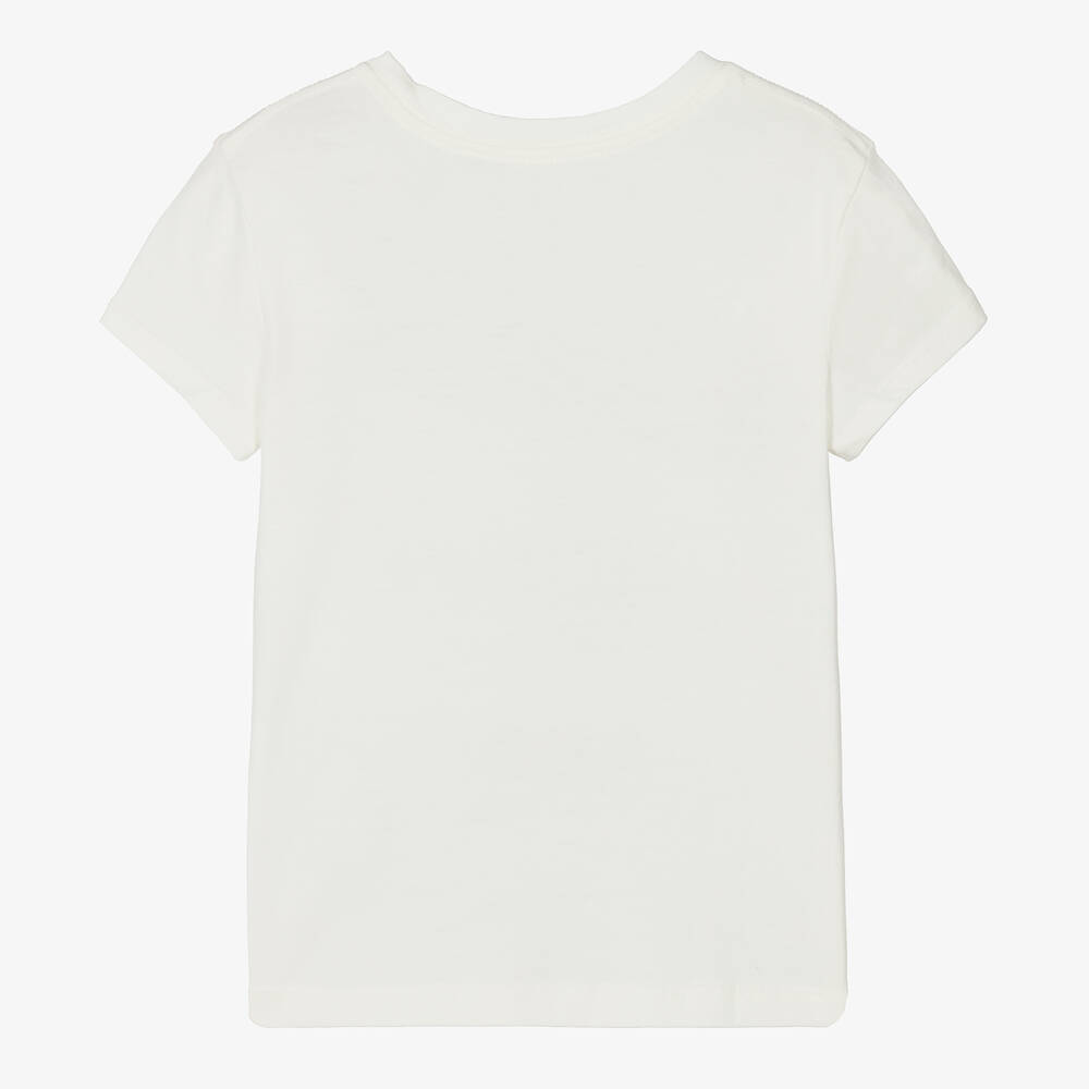 Polo Ralph Lauren-Girls White Polo Logo T-Shirt | Childrensalon Outlet