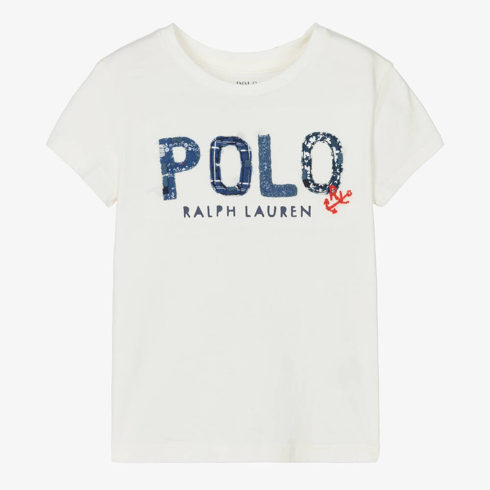 Polo Ralph Lauren - Белая футболка поло для девочек | Childrensalon