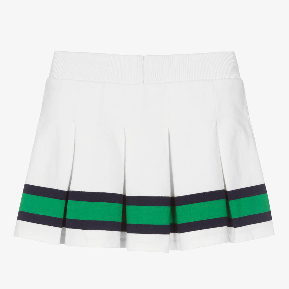Поло Ralph Lauren-Белая хлопковая юбка с полосой | Childrensalon Outlet