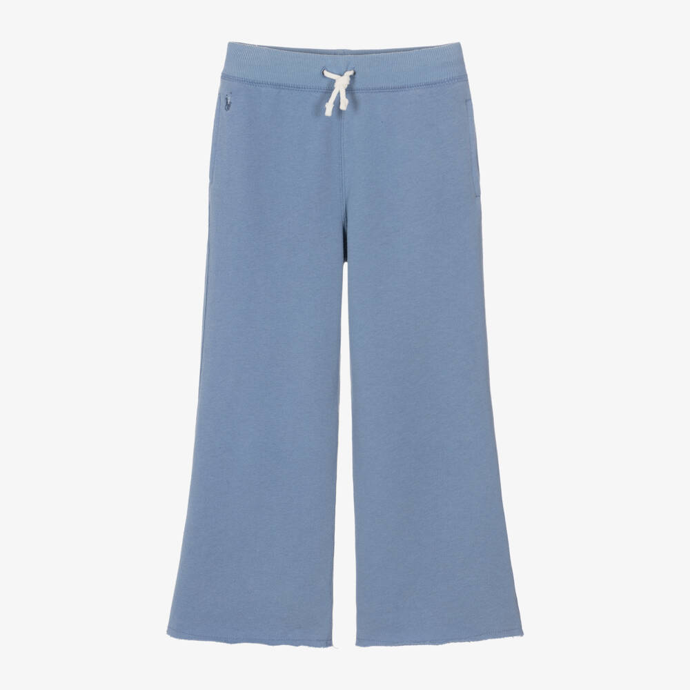Ralph Lauren-بنطلون رياضي بأرجل واسعة قطن جيرسي لون أزرق للبنات | Childrensalon Outlet
