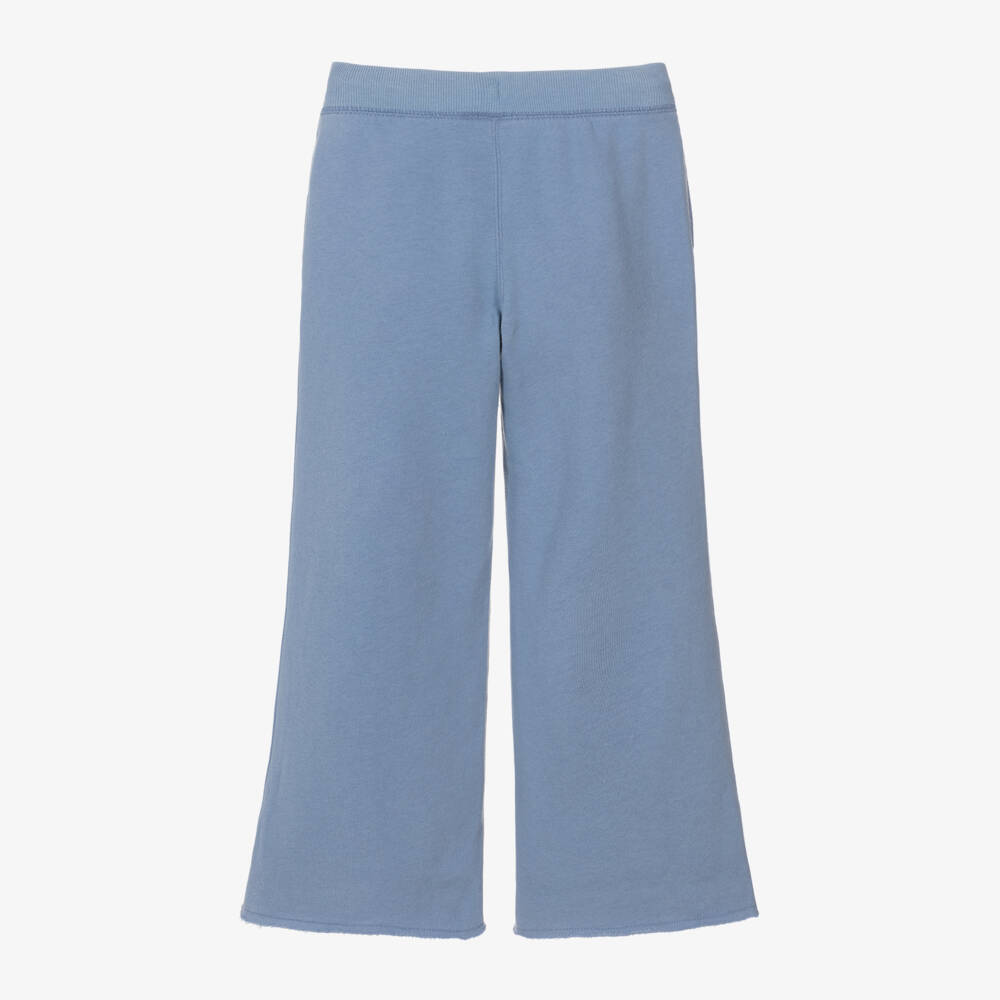 Ralph Lauren-بنطلون رياضي بأرجل واسعة قطن جيرسي لون أزرق للبنات | Childrensalon Outlet