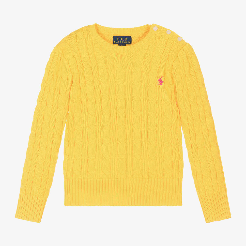 Ralph lauren yellow cable knit sweater store