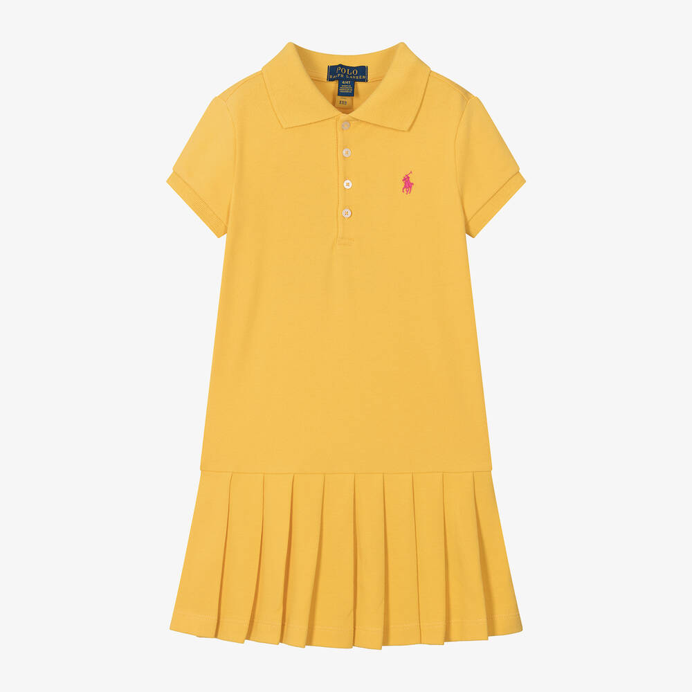 Girls Yellow Cotton Polo Dress