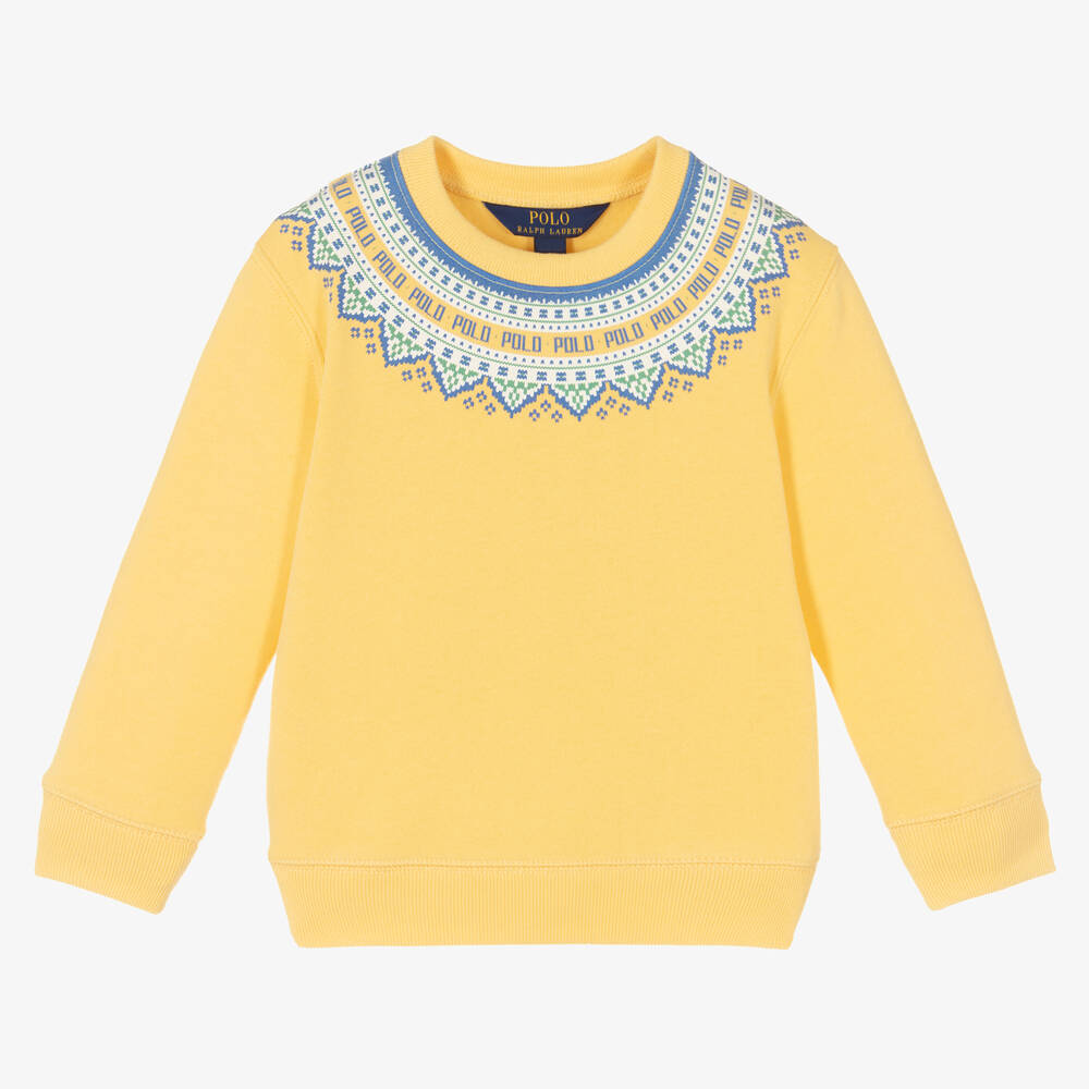 Polo Ralph Lauren - Sweat jaune en coton Fille | Childrensalon