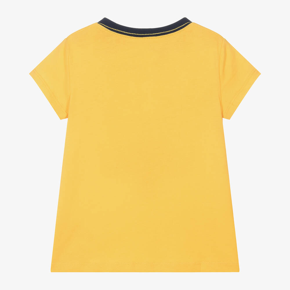 Ralph Lauren-Girls Yellow Cotton T-Shirt | Childrensalon Outlet