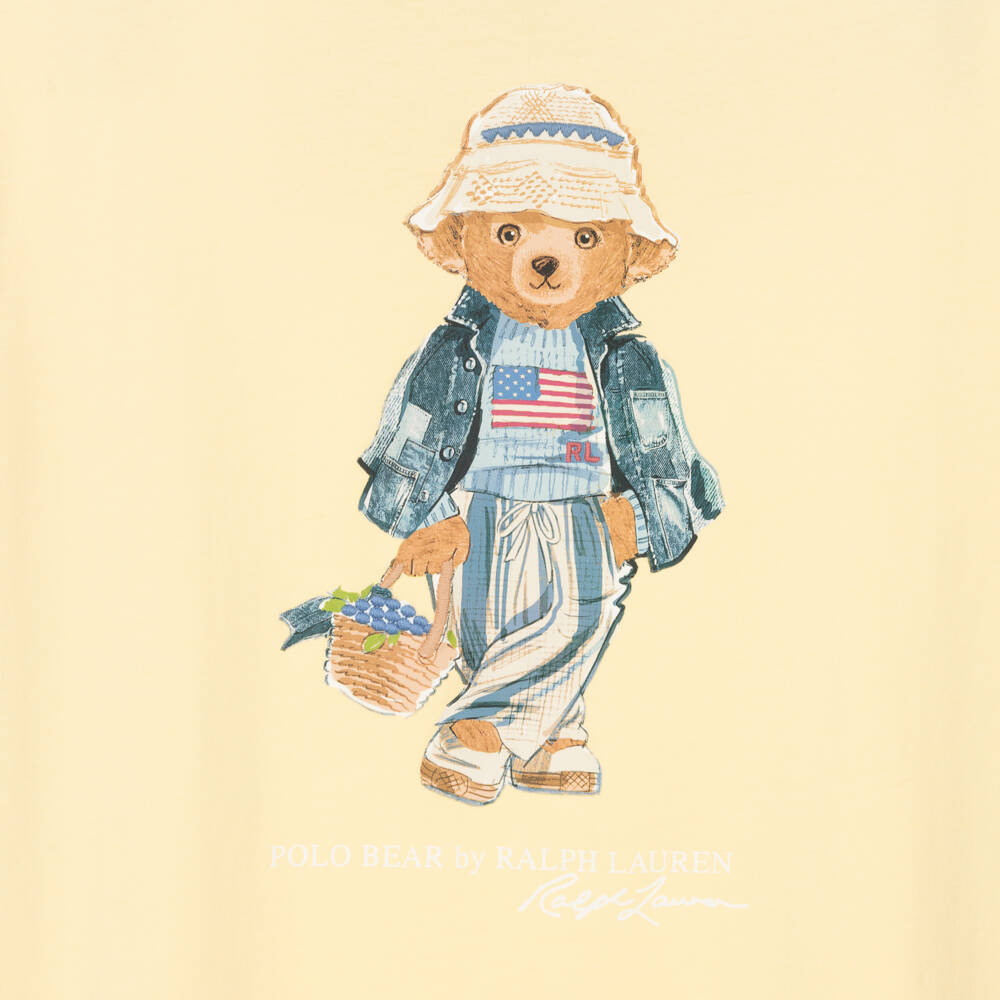 Ralph Lauren-Платье с медвежьим узором желтое для девочек | Childrensalon Outlet