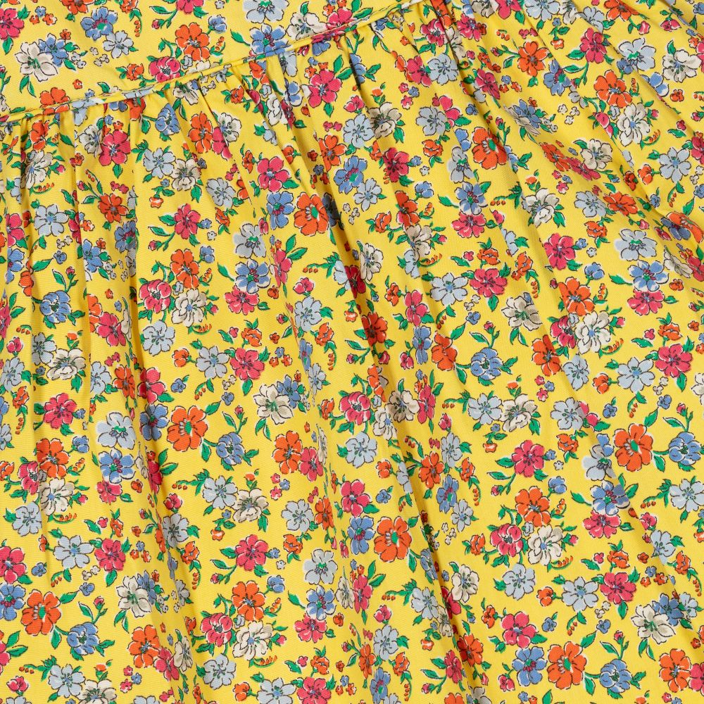 Polo Ralph Lauren-فستان قطن لون أصفر بطبعة ورود | Childrensalon Outlet