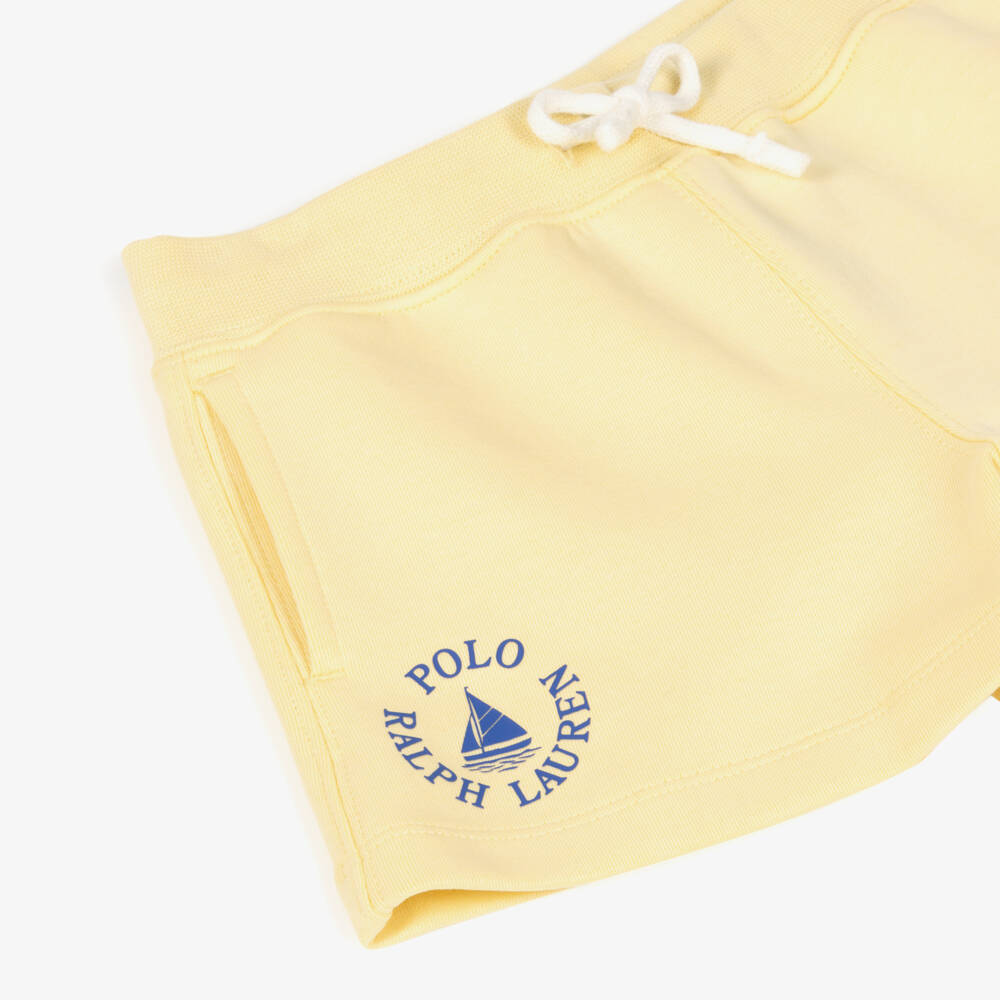 Ralph Lauren-Шорты с логотипом желтые для девочек | Childrensalon Outlet