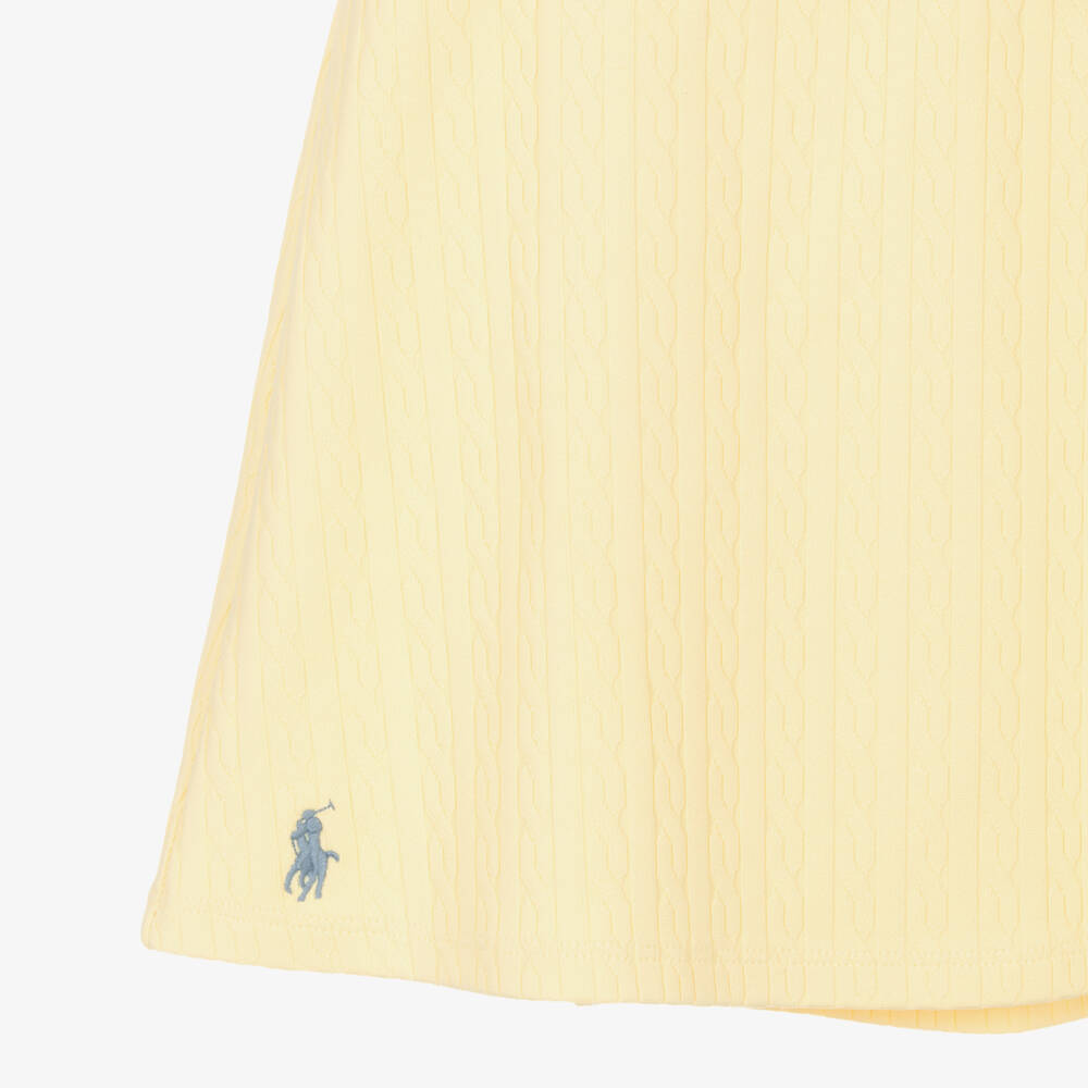 Ralph Lauren-Girls Yellow Mini-Cable Beach Skirt | Childrensalon Outlet