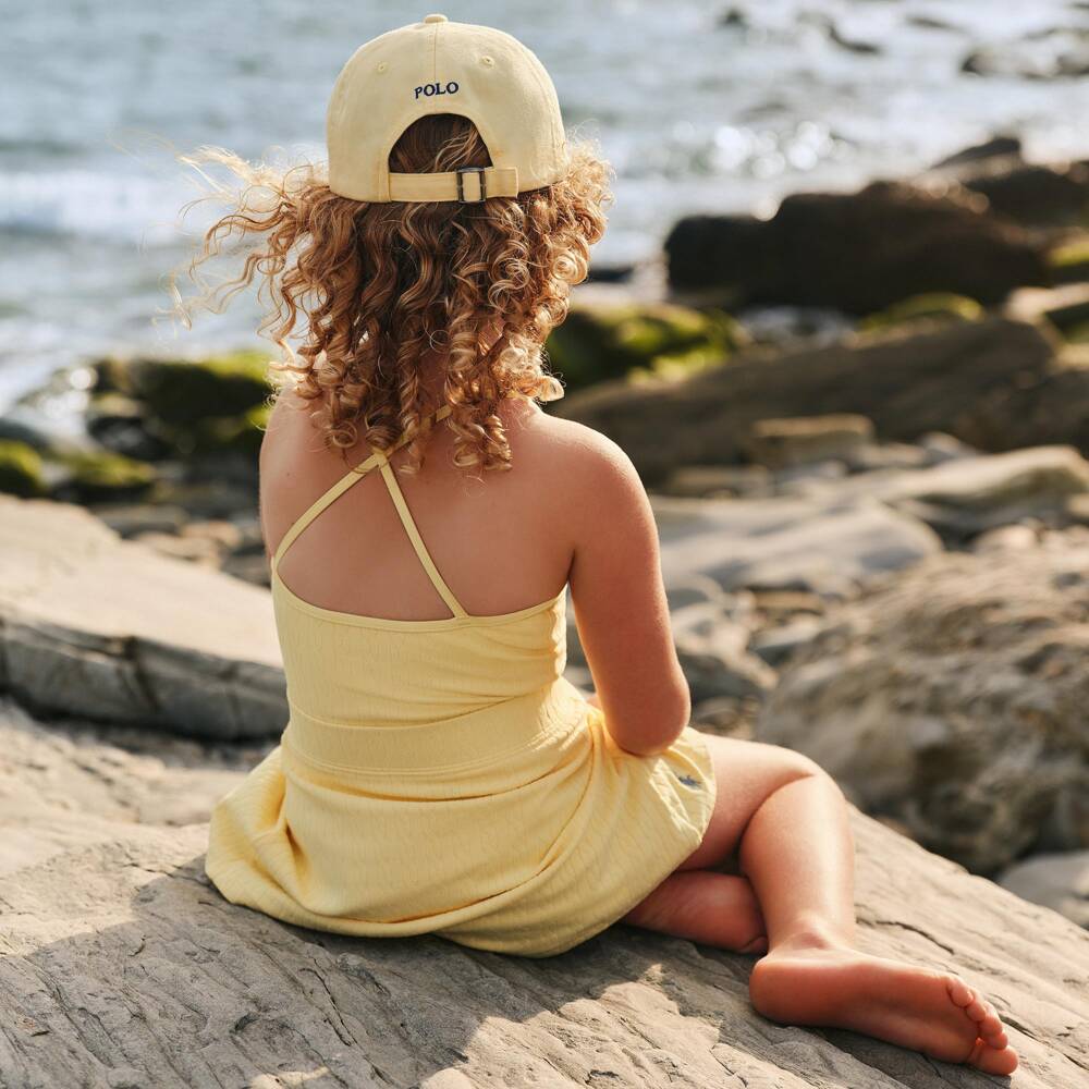 Ralph Lauren-Girls Yellow Mini-Cable Beach Skirt | Childrensalon Outlet