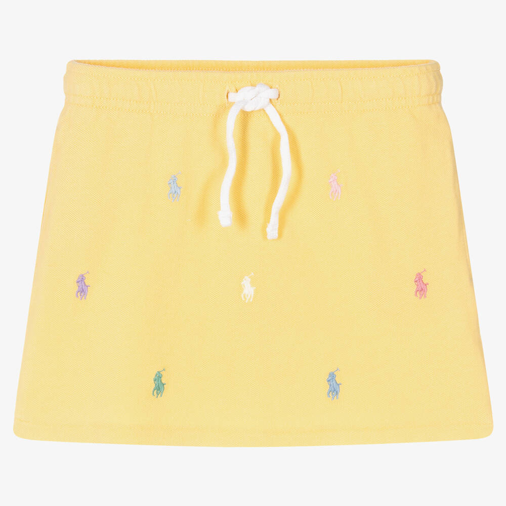 Polo Ralph Lauren - تنورة قطن بيكيه لون أصفر | Childrensalon