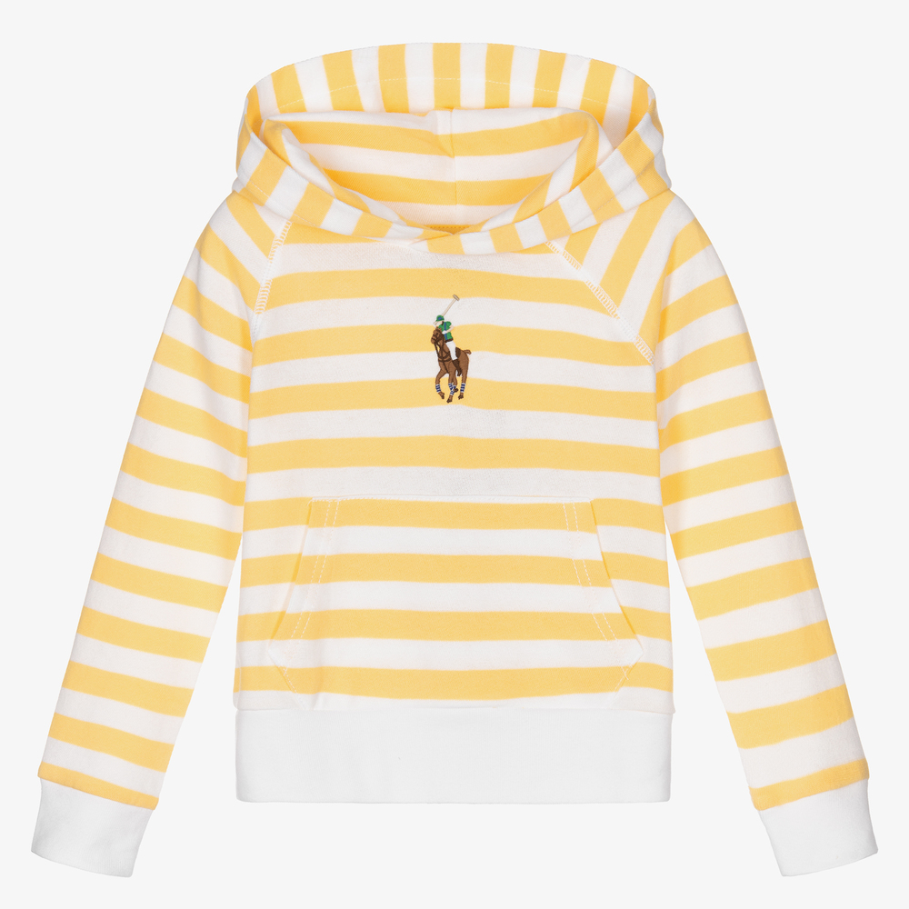 Girls Yellow Striped Hoodie