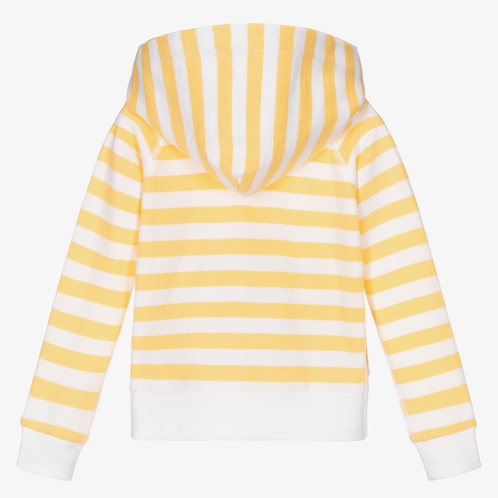 Yellow striped hoodie sale