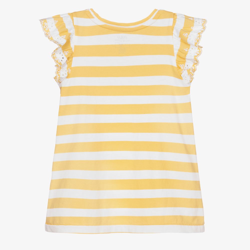Polo Ralph Lauren-Girls Yellow Striped T-Shirt | Childrensalon Outlet