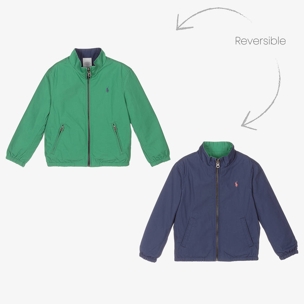 Polo Ralph Lauren - Green & Blue Reversible Jacket | Childrensalon