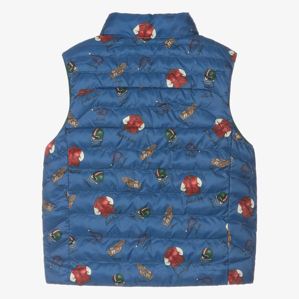 Ralph Lauren-Green & Blue Reversible Puffer Gilet | Childrensalon Outlet