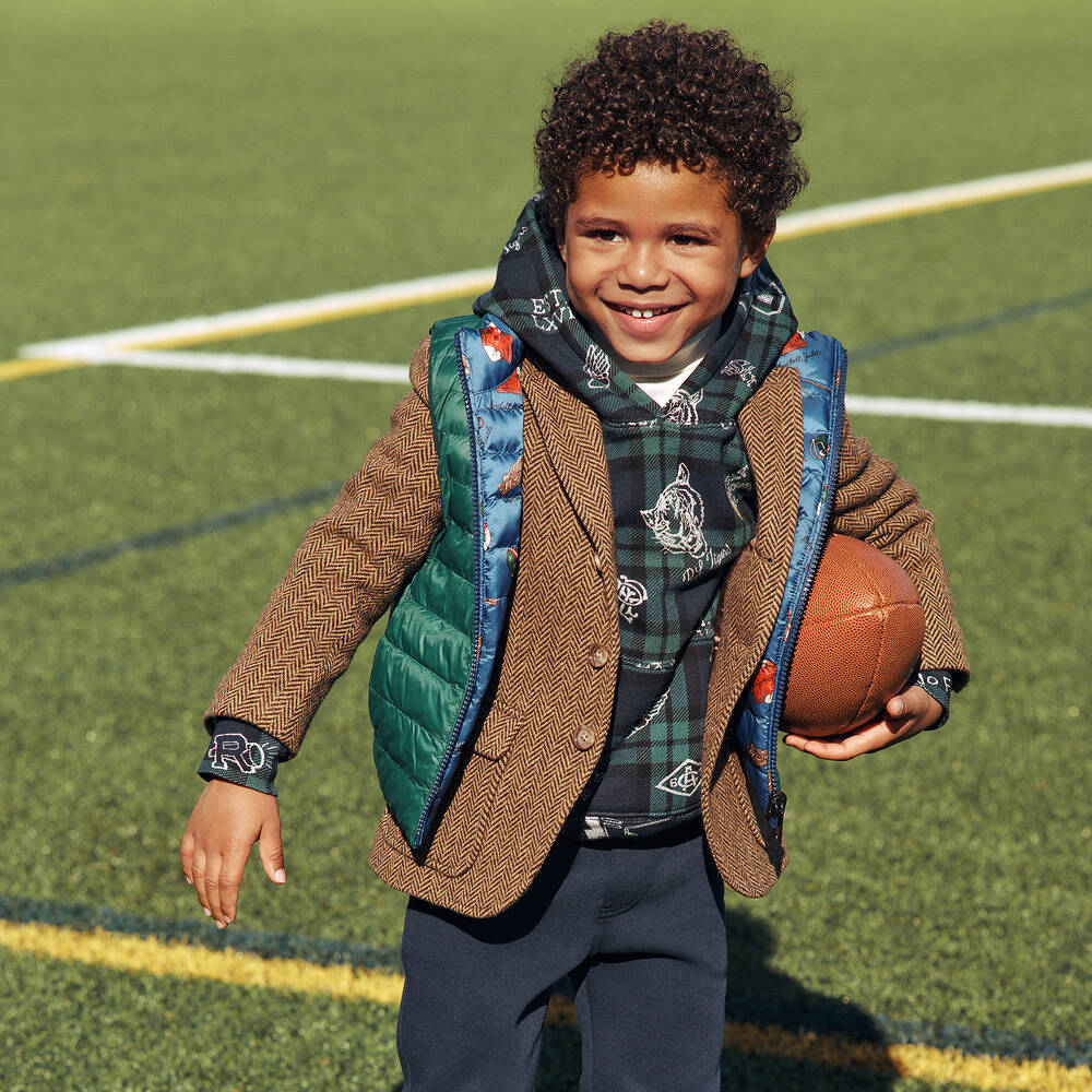 Ralph Lauren-Green & Blue Reversible Puffer Gilet | Childrensalon Outlet