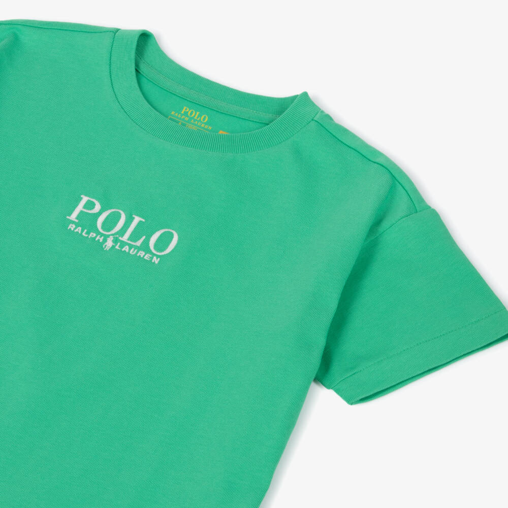 Ralph Lauren-Green Boys Polo Cotton Tee | Childrensalon Outlet