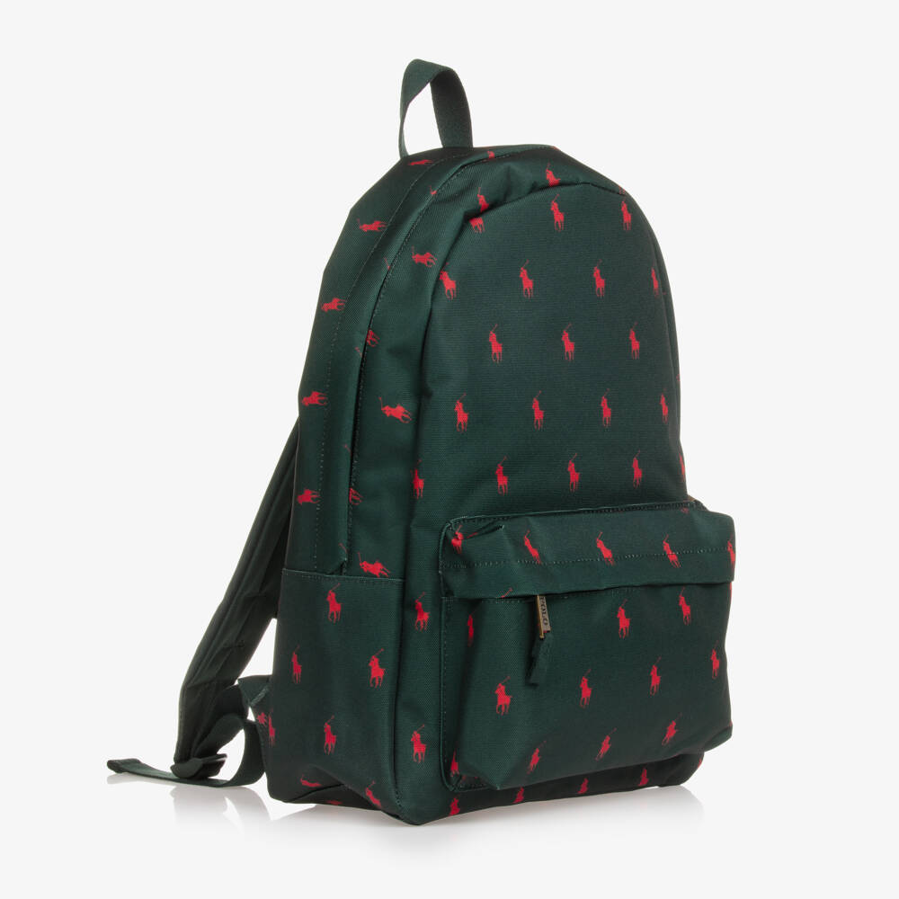 Ralph Lauren-Green Canvas Pony Backpack (44cm) | Childrensalon Outlet
