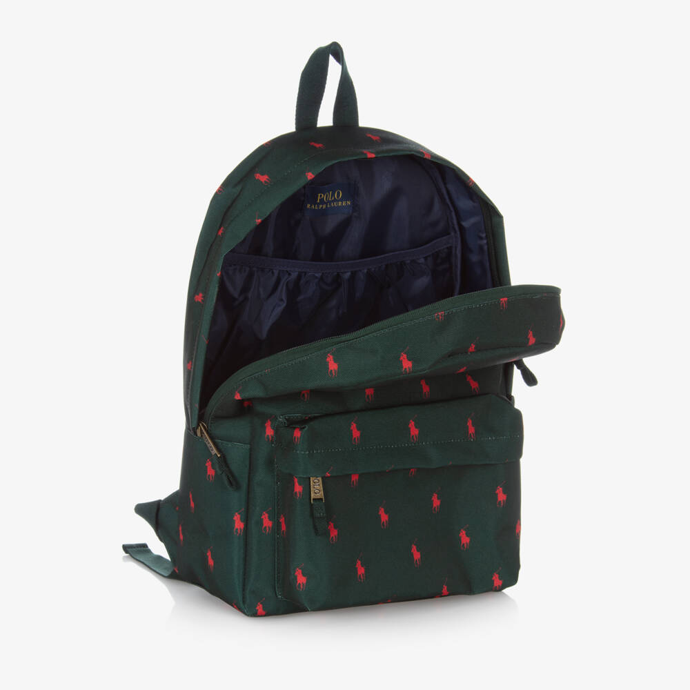 Ralph Lauren-Green Canvas Pony Backpack (44cm) | Childrensalon Outlet