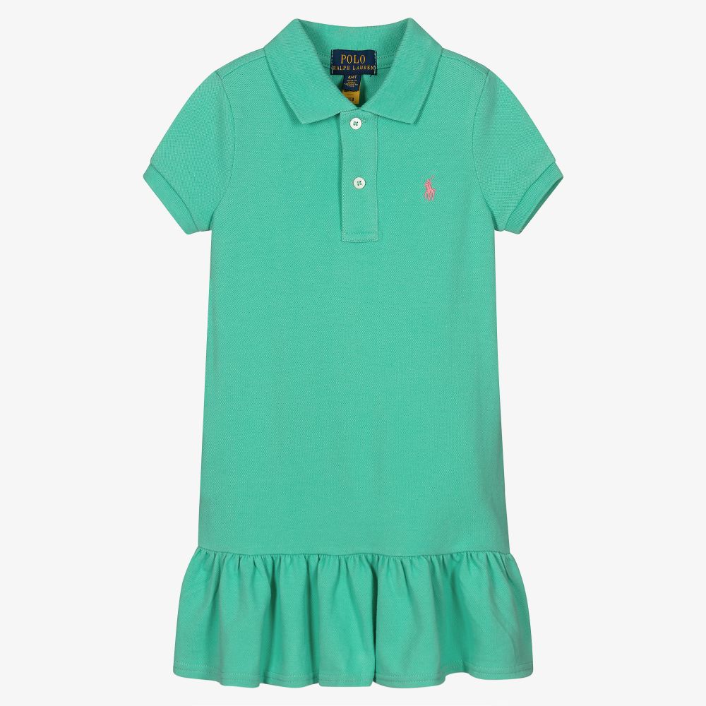 Polo Ralph Lauren Green Cotton Piqu Polo Dress Childrensalon