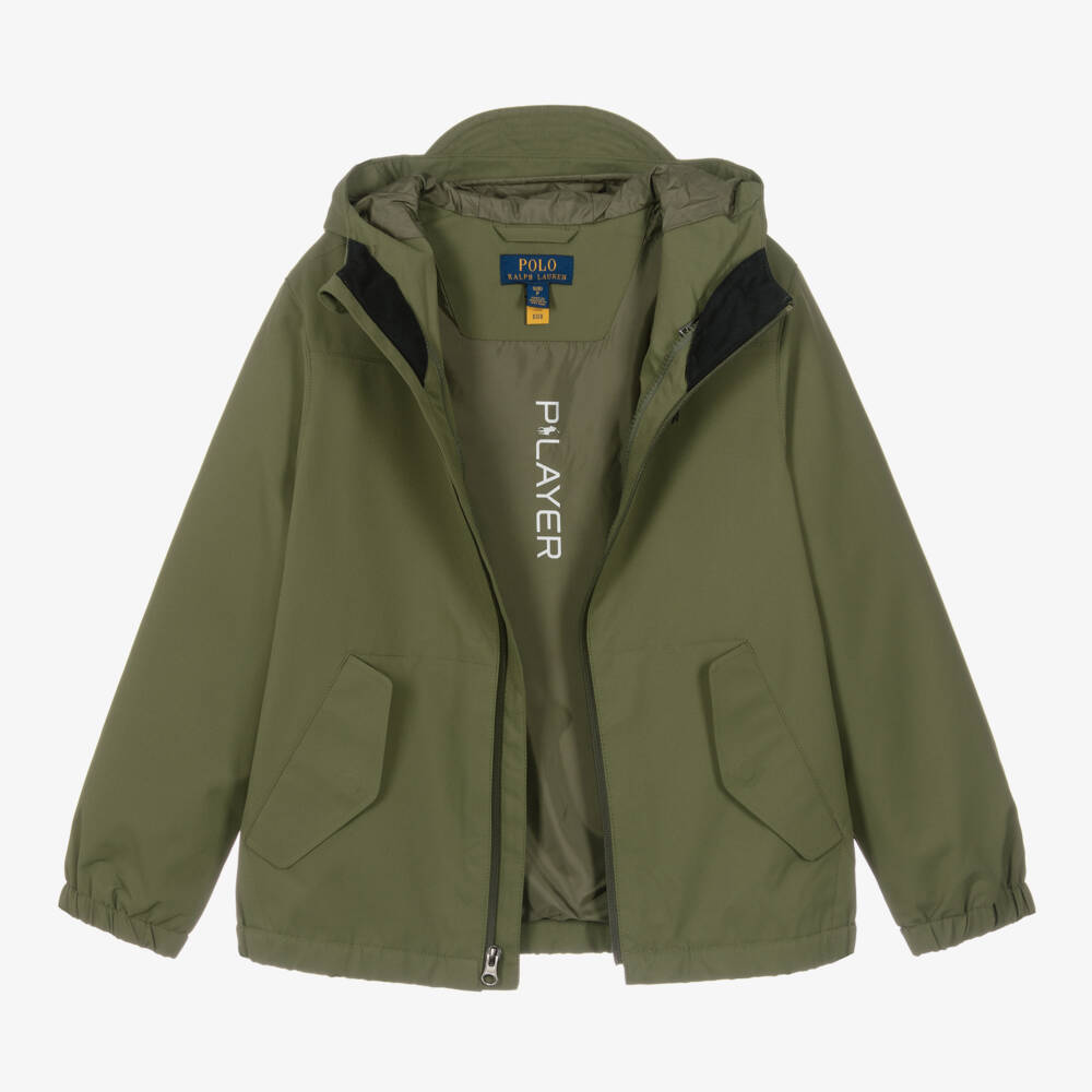 Ralph Lauren-Green Hooded P-Layer Jacket | Childrensalon Outlet