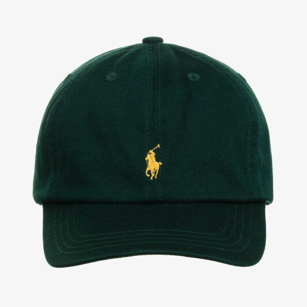 Ralph Lauren Casquette verte brod e en coton Childrensalon Outlet