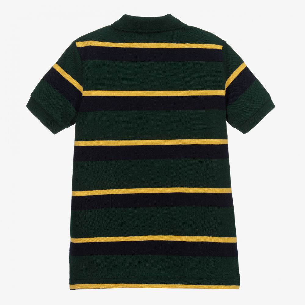 Polo Ralph Lauren Green Stripe Cotton Polo Shirt Childrensalon Outlet